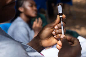 Close-up of syringe